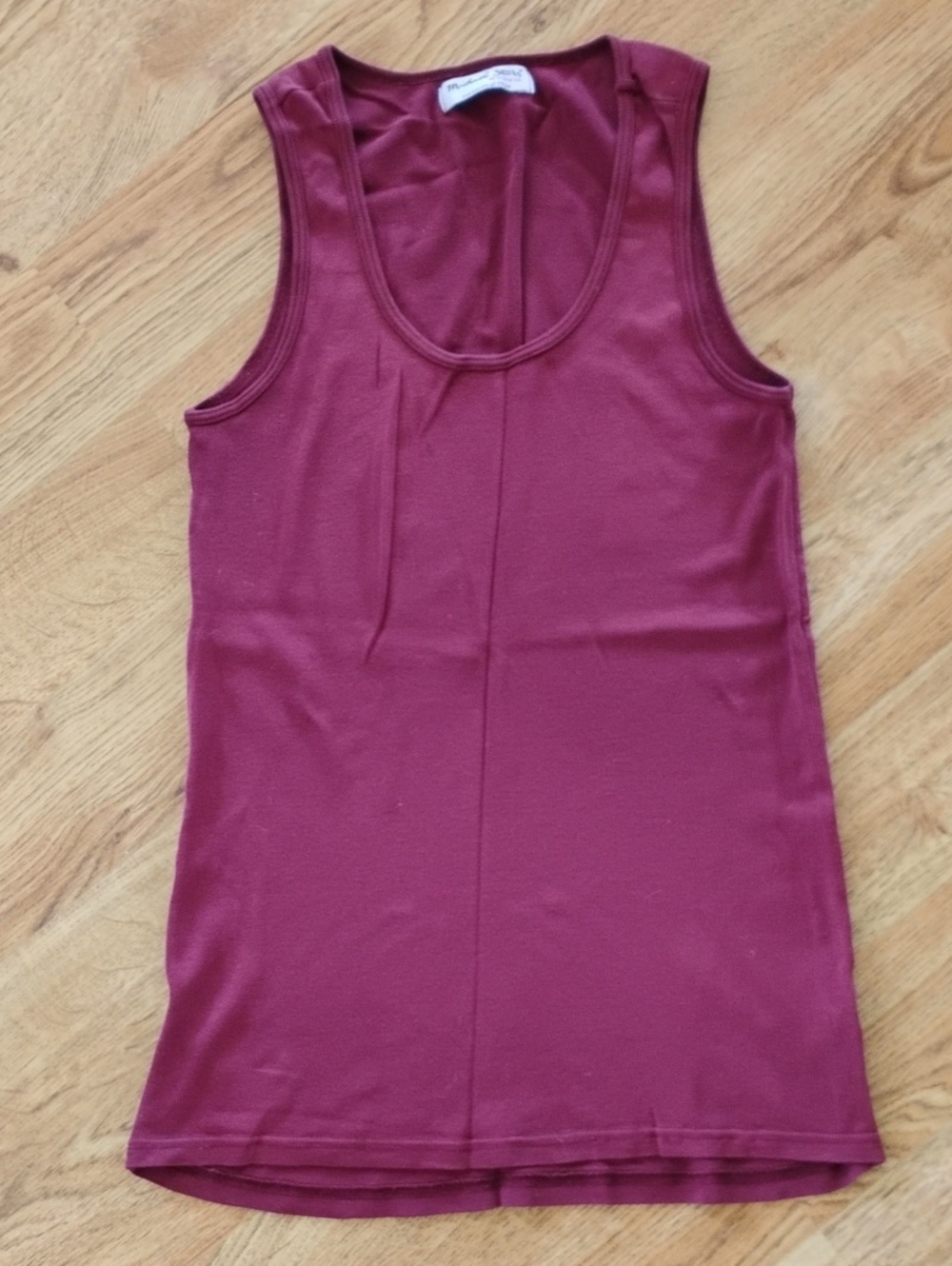Michael Stars Ribbed Scoop Tank in Burgundy
